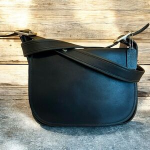 ‼️SOLD‼️ COACH Patricia's Legacy Bag Crossbody Saddle Bag 9951 Black Leather